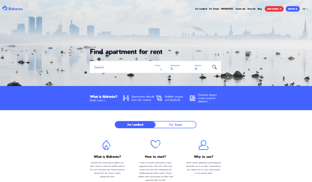 Bidrento — Marketplace for tenants and real-estate owners