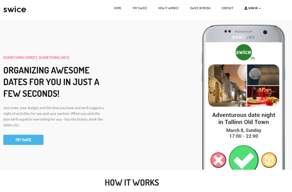 Swice.io — Organizing awesome dates